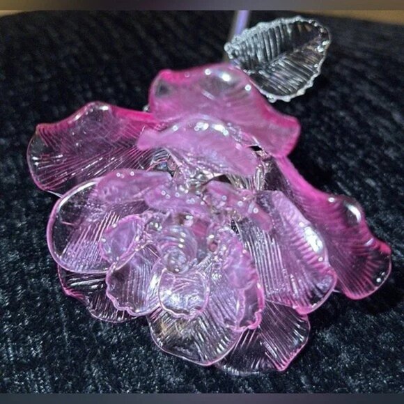 Waterford Crystal Pink Fleurology Rose  N w/o T - Picture 10 of 11